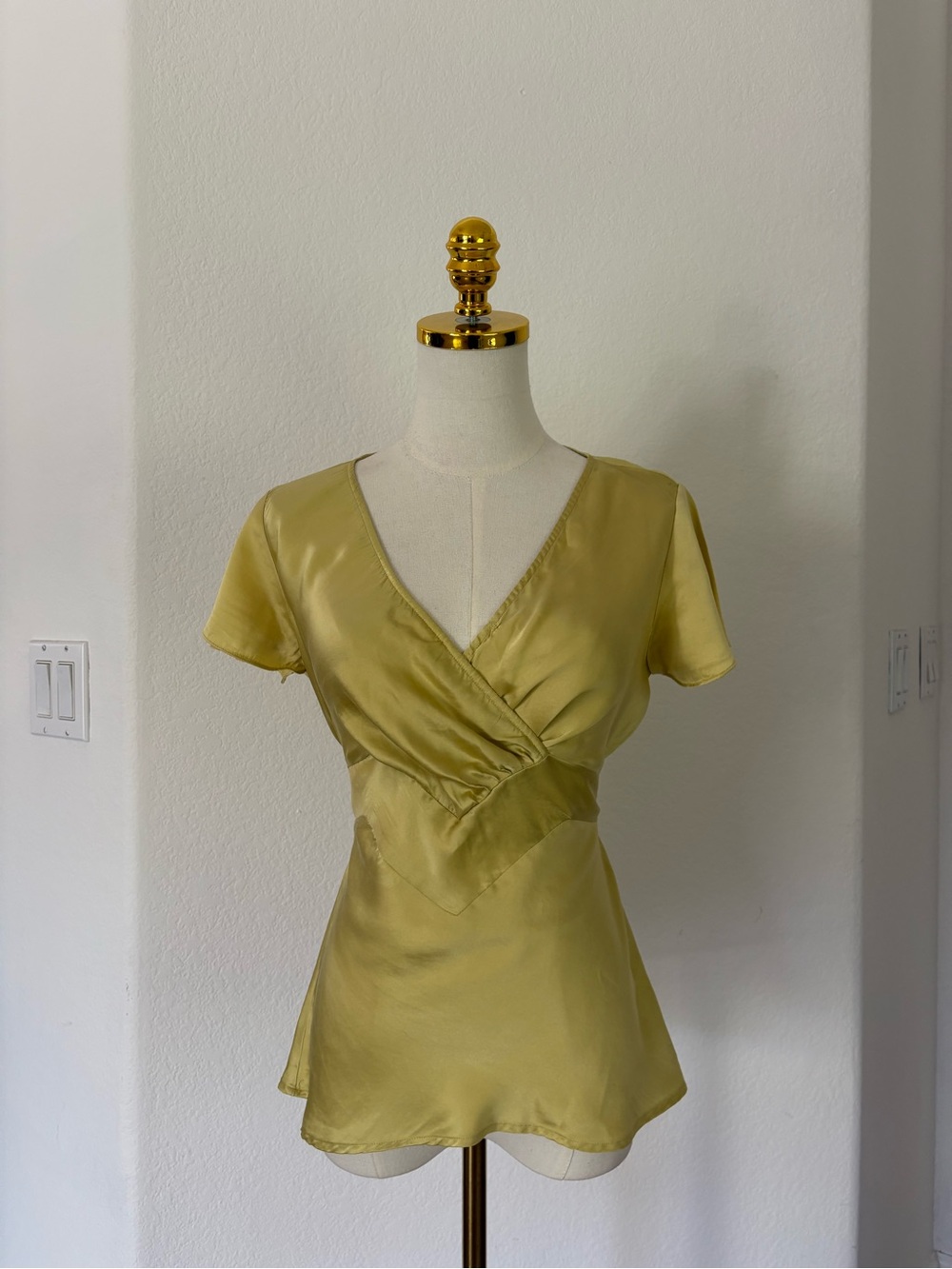 Ideology Light Yellow Satin Top
